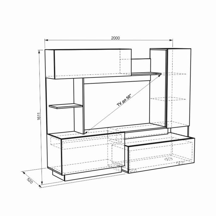Мини-стенка "Эссен" белый/дуб сонома
