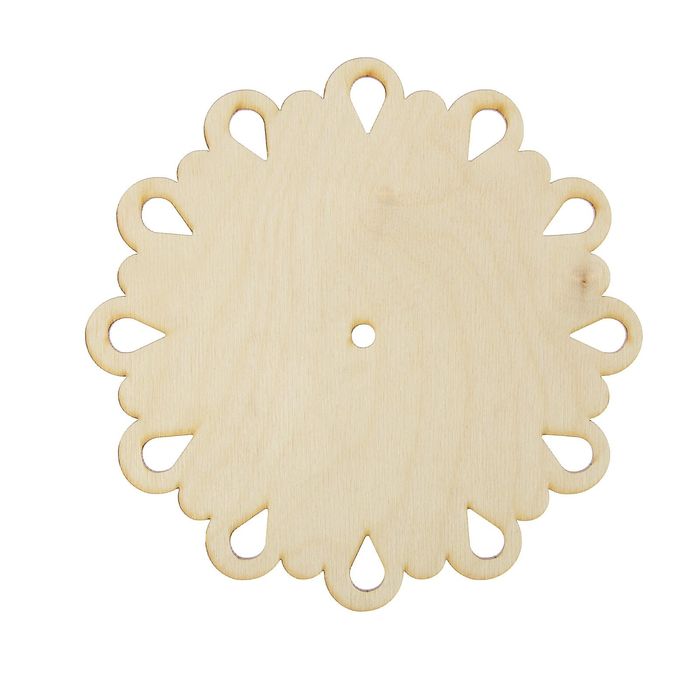 Заготовка для часов из фанеры "Круг резной с каплями-2" d=22 см, толщ. 4мм