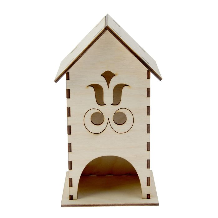 Чайный домик из фанеры "С узором" (набор 7 деталей) 22х10х0,4 см