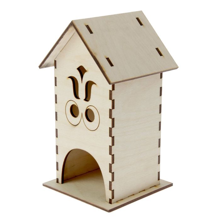 Чайный домик из фанеры "С узором" (набор 7 деталей) 22х10х0,4 см