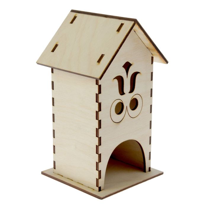 Чайный домик из фанеры "С узором" (набор 7 деталей) 22х10х0,4 см