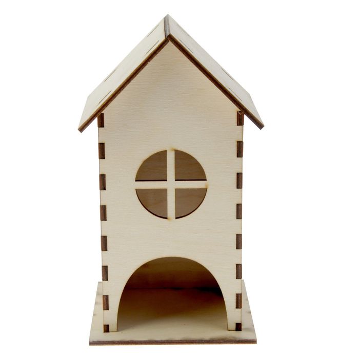 Чайный домик из фанеры "С круглым окошком" (набор 7 деталей) 22х10х0,4 см