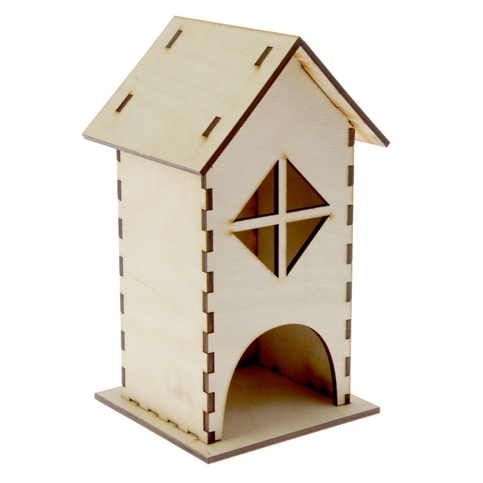 Чайный домик из фанеры "С окошком №1" (набор 7 деталей) 22х10х0,4 см