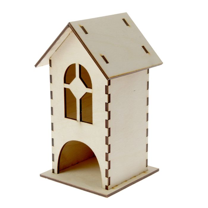 Чайный домик из фанеры "С окошком №2" (набор 7 деталей) 22х10х0,4 см