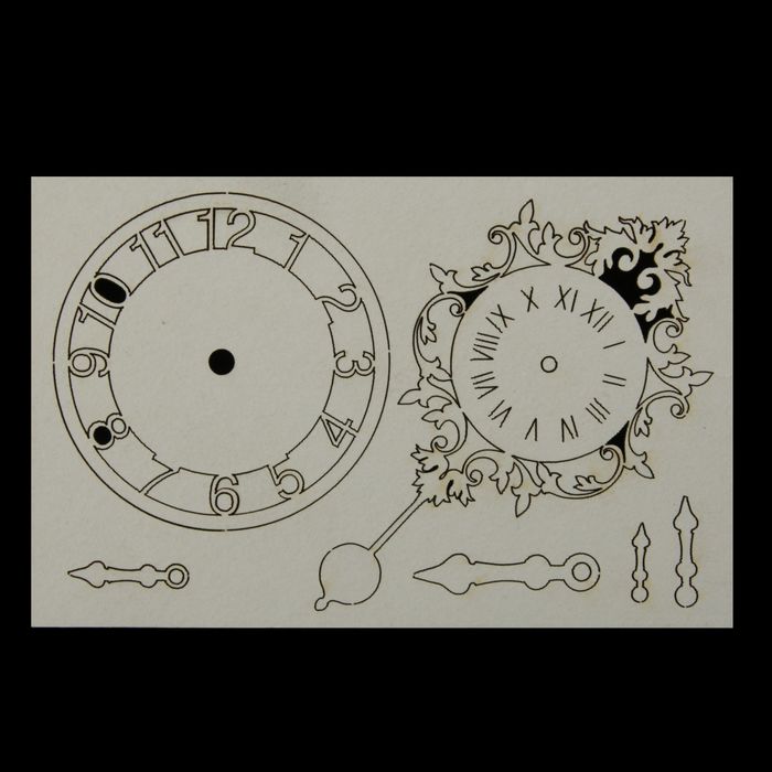 Чипборд картон "Часы и стрелки" №1, 14,5х9,2х0,1 см