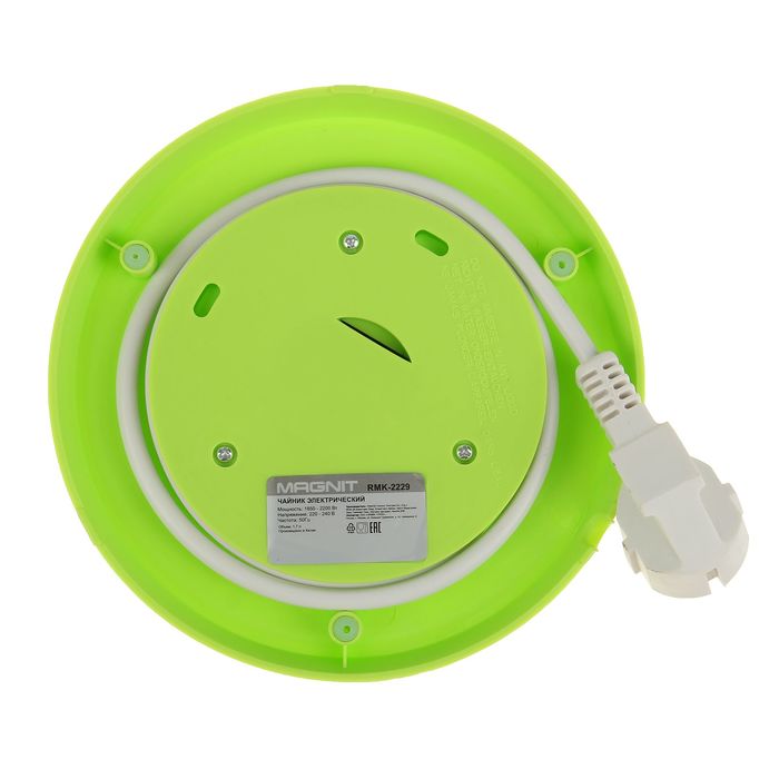 Чайник Magnit RMK-2229, 1.7 л, 2200 Вт, бело-зеленый