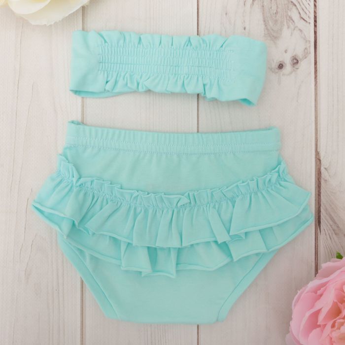 Набор для девочки: трусы и повязка на голову Крошка Я, цвет мятный, рост 62-68 (22-24), 3-6 мес.