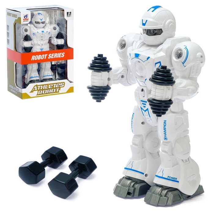 Робот «Атлет», световые и звуковые эффекты, работает от батареек