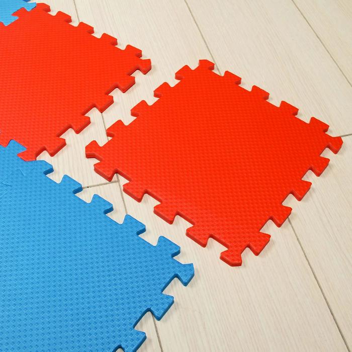 Мягкий пол универсальный, 25 х 25, красно-синий