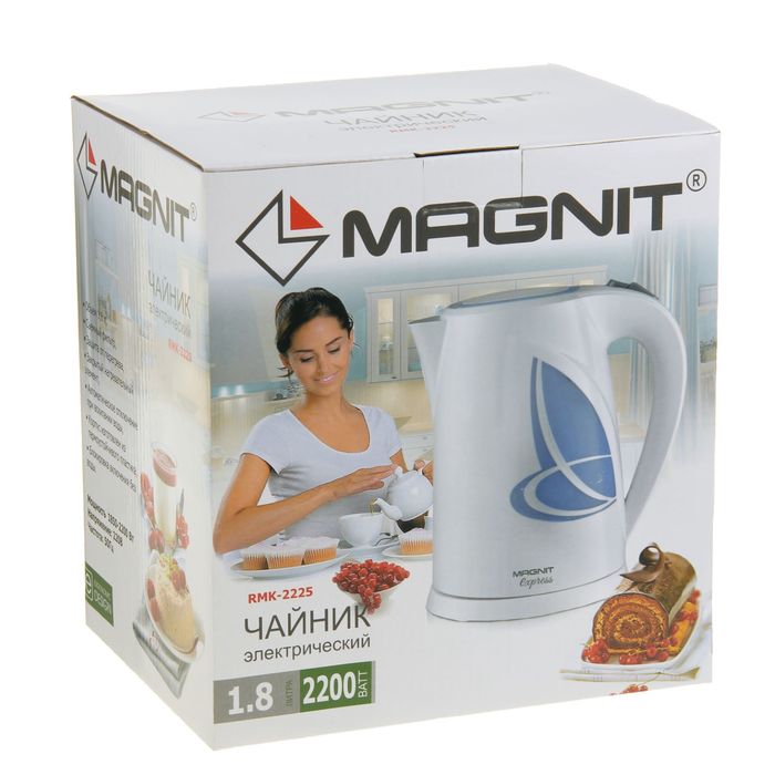 Чайник Magnit RMK-2225, 1.8 л, 2200 Вт, белый