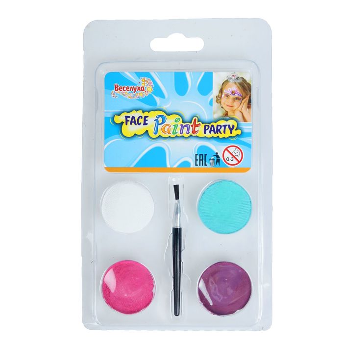 Грим для лица и тела "Аквагрим. Принцесса", набор 4 цвета