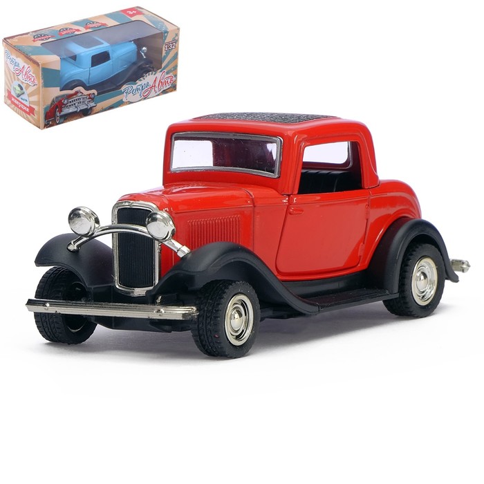 Машина металлическая "Классическая", инерционная, свет и звук, масштаб 1:32, цвета МИКС