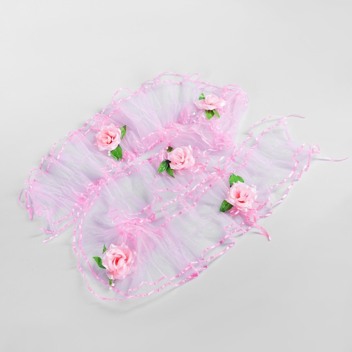 Украшение на капот &quot;Лента волнистая с цветами&quot;, красное