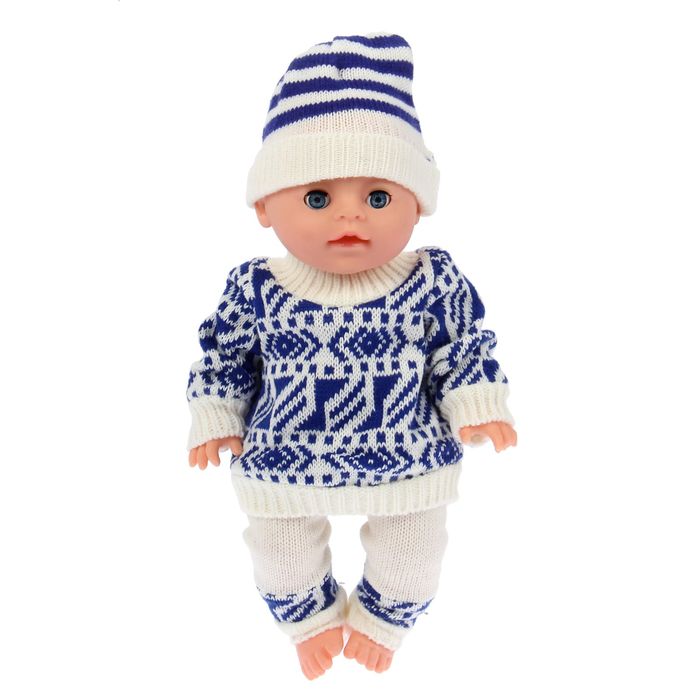 Одежда для пупса костюм вязаный с шапочкой