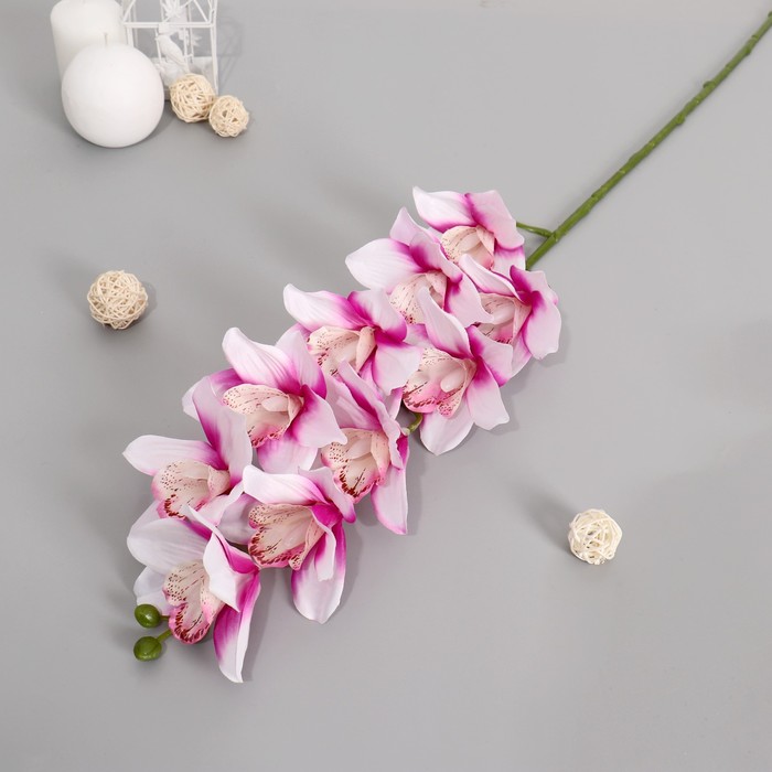 Цветы искусственные Орхидея амабилис 90 см, бело-сиреневый
