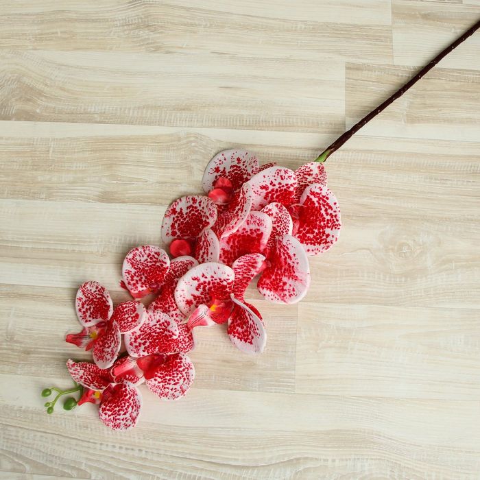 Цветы искусственные "Орхидея Тигровая" 90 см, красно-белая