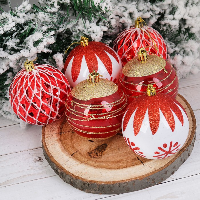 Новогодние шары "Устинья" (набор 6 шт.)
