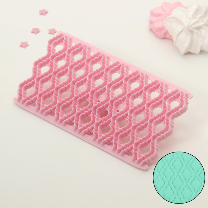 Печать для марципана и теста "Ромбы ажурные", цвета МИКС