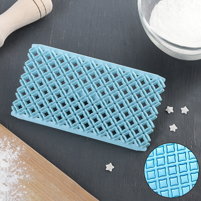 Печать для марципана и теста "Квадраты мелкие" 15х8 см