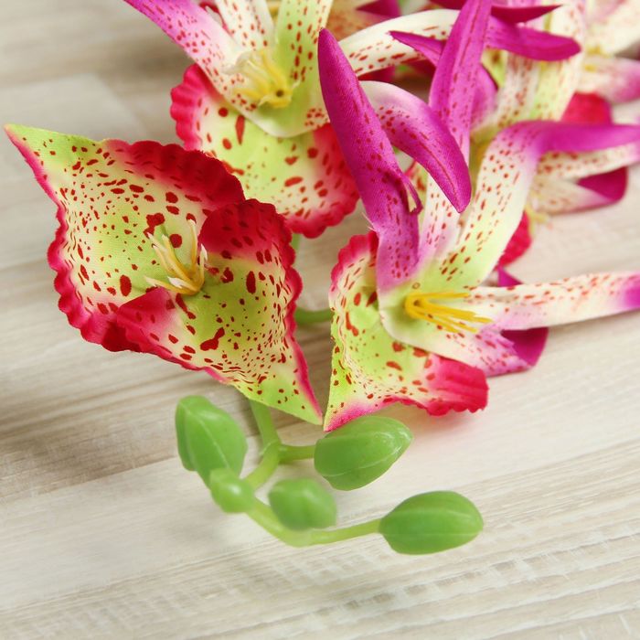 Цветы искусственные "Орхидея Цимбидиум ланцетолистный" 90 см, сиреневая