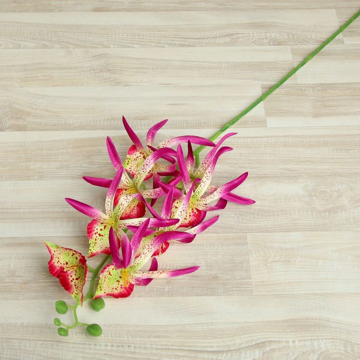 Цветы искусственные "Орхидея Цимбидиум ланцетолистный" 90 см, сиреневая