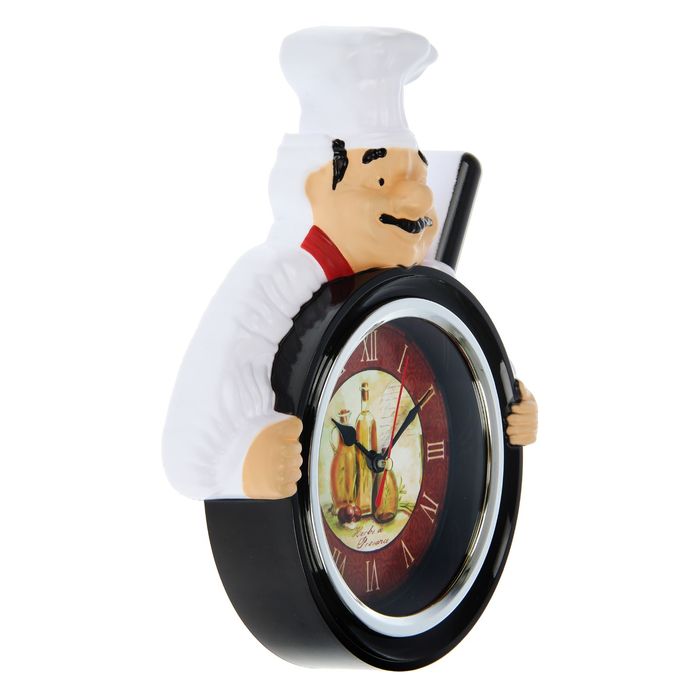 Часы настенные Повар со сковородой, римские цифры, 26,5*20см