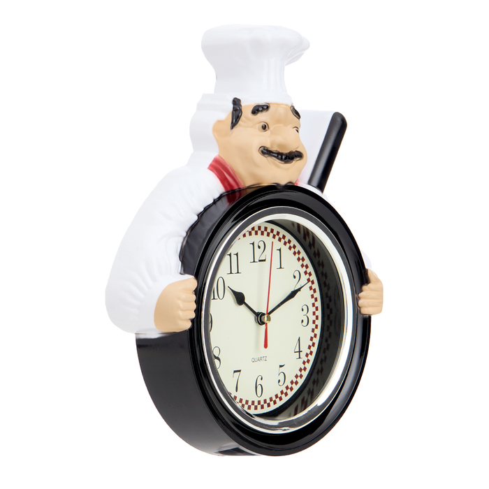 

Часы настенные, серия: Кухня, "Повар со сковородой", дискретный ход, 26.5 х 20 см