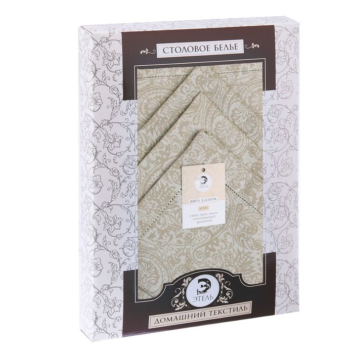 Столовый набор "Этель" Огурцы (вид2) (скатерть 135х280 см, салфетки 40х40 см - 10 шт.), хл. с ВМГО