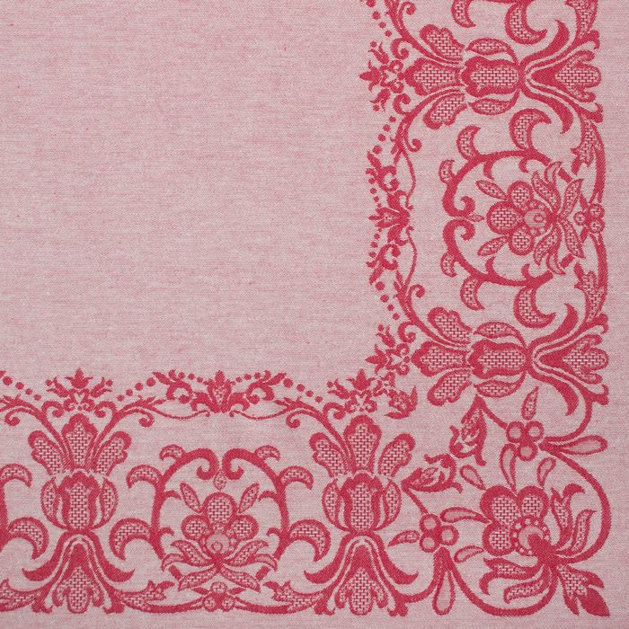 Столовый набор "Этель" (скатерть 150х300 см, салфетки 45х45 см - 12 шт.) цвет бордо, хл. с ВМГО