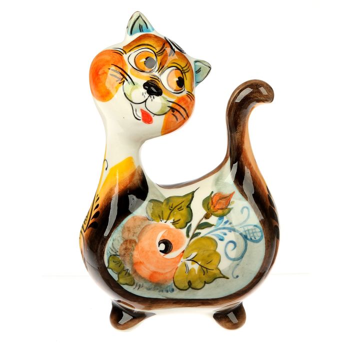 Сувенир «Кот Ватрушка», гжель, цвет