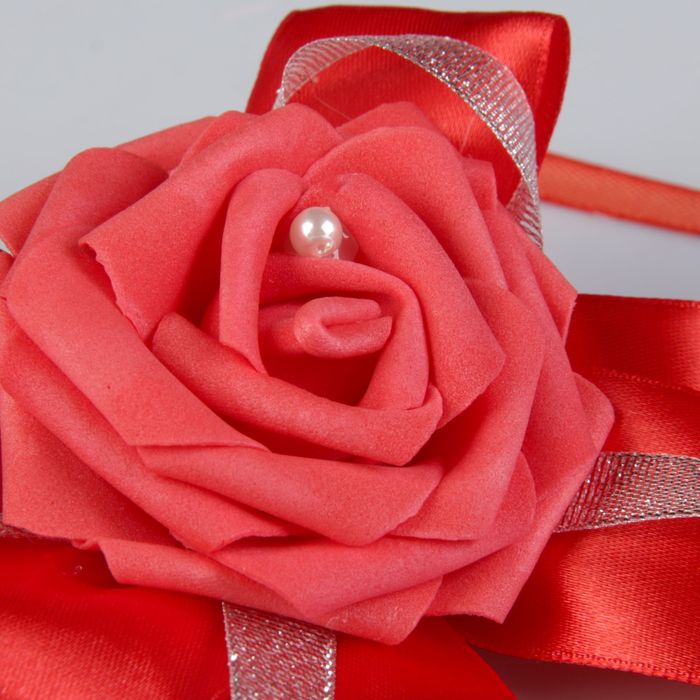 Украшение «Роза» на ручки и зеркала авто, красное