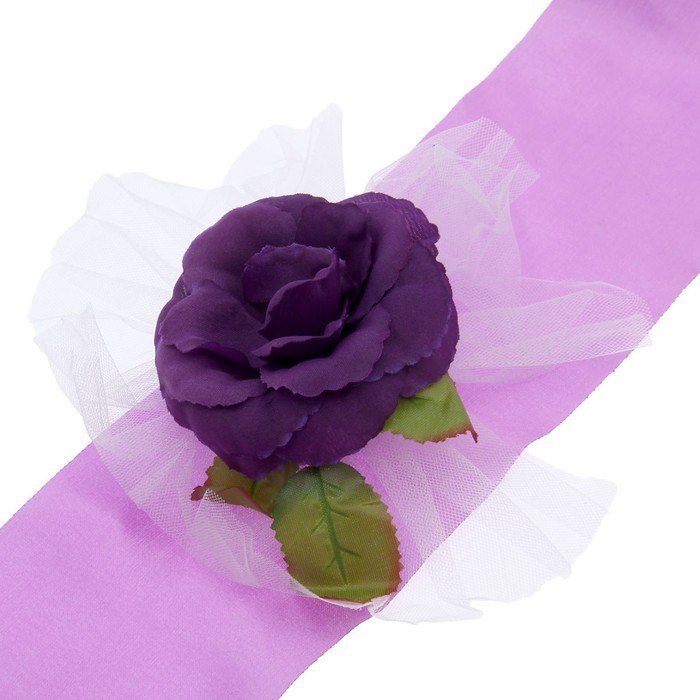 Украшение на капот "Сердце и 3 ленты", сиреневое