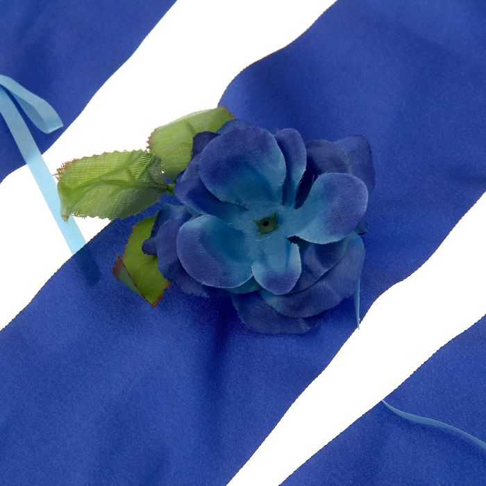 Украшение на капот "Букет и 4 ленты с цветами", синее