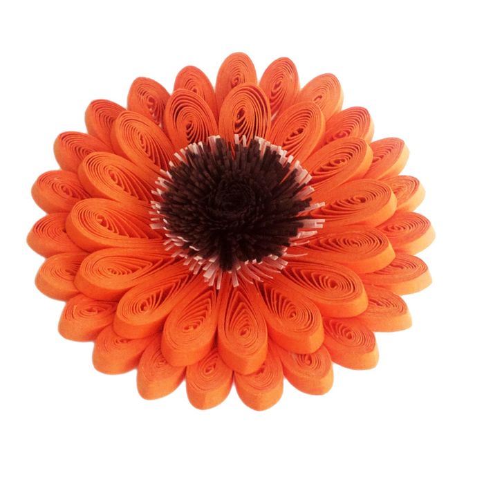 Квиллинг "Цветок", цвет: оранжевый, 60 мм, 1 шт