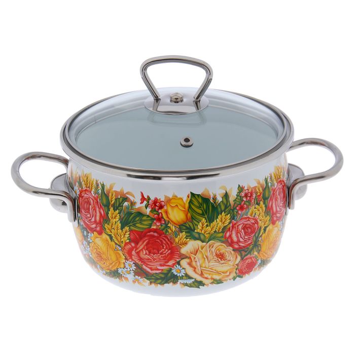 Кастрюля сферическая 2 л Rosita, цвет белый