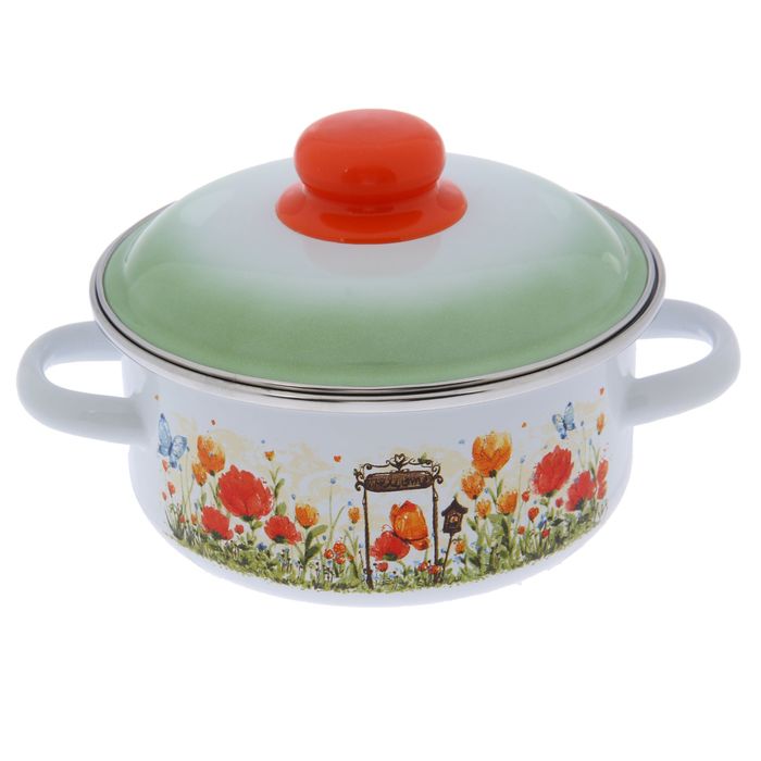 Кастрюля цилиндрическая 1,5 л "Голландская", цвет белый