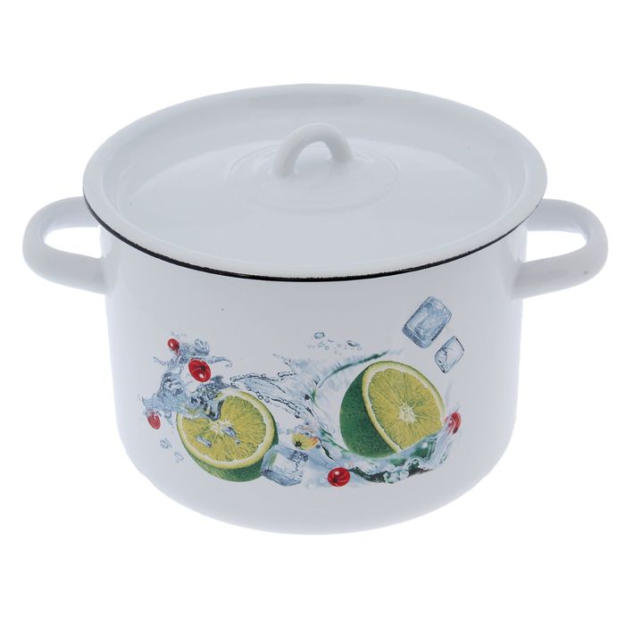 Кастрюля цилиндрическая 4,5 л "Мохито", цвет белый