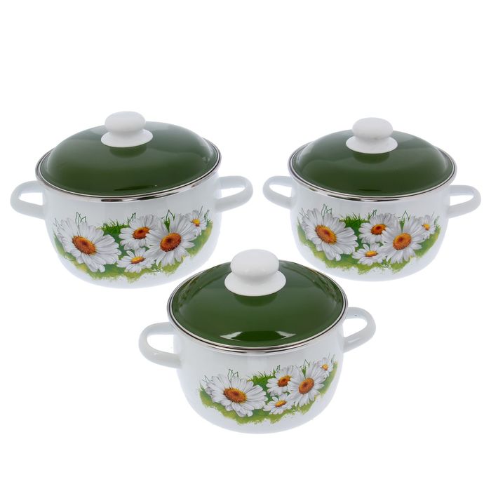 Набор "Ромашки. Лето", 3 предмета: 2 л, 3 л, 4 л, цвет белый