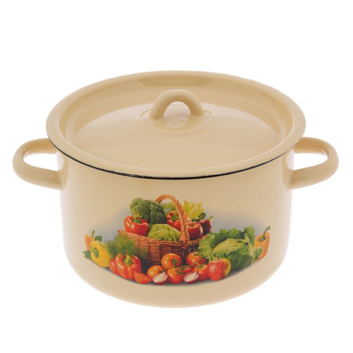 Набор кастрюль "Сентябрь", 3 предмета: 1,5 л, 2,9 л, 4,5 л, цвет кремовый