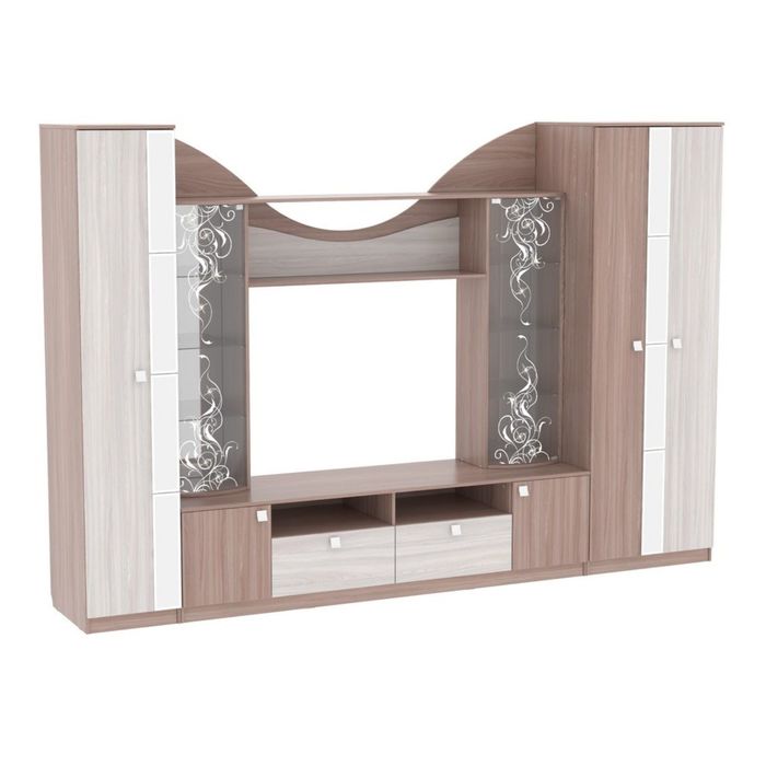 Шкаф одностворчатый "Гармония", ясень шимо тёмный/ясень шимо светлый