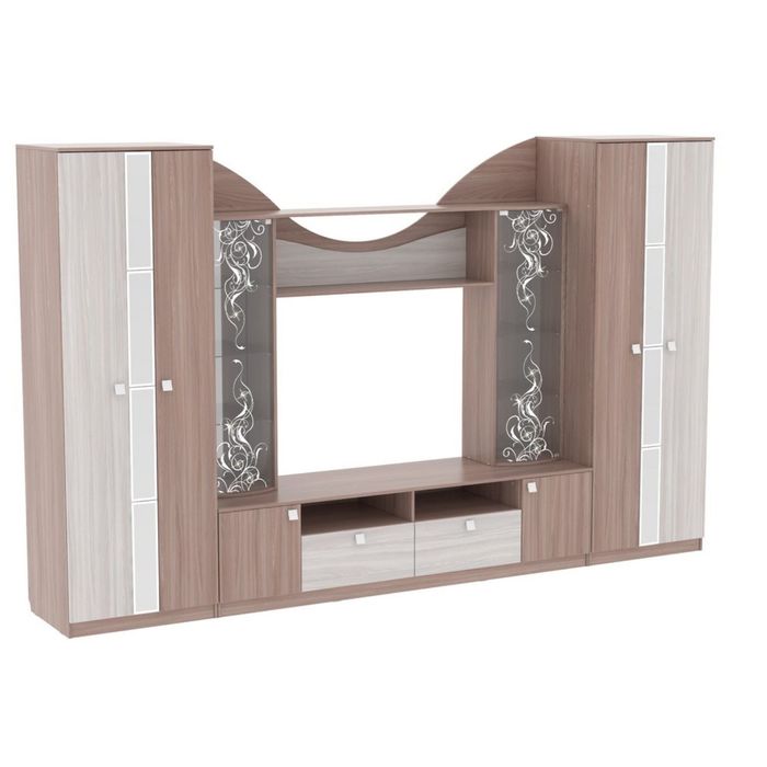 Шкаф двустворчатый "Гармония" ясень шимо тёмный/ясень шимо светлый