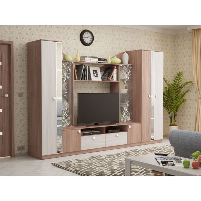 Шкаф двустворчатый "Гармония" ясень шимо тёмный/ясень шимо светлый