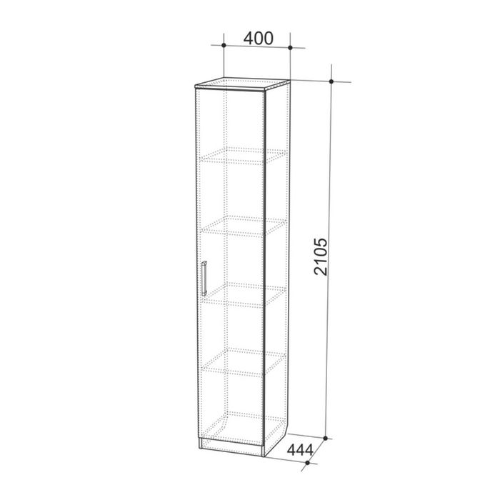 Шкаф одностворчатый "Натали", ясень шимо тёмный/ясень шимо светлый