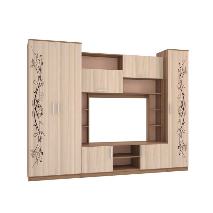 Шкаф одностворчатый "Натали", ясень шимо тёмный/ясень шимо светлый