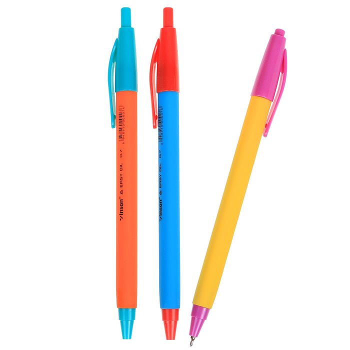 Ручка шариковая авт 0,7мм Vinson корпус МИКС Кантри стержень масляный синий