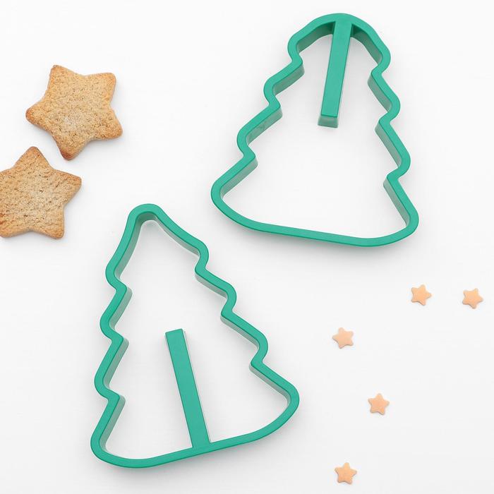 Набор форм для печенья 2 шт "Ёлочка 3D"