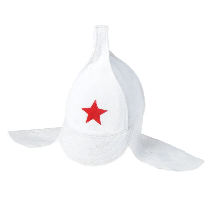 Банная шапка (колпак) Будёновка БЕЛАЯ