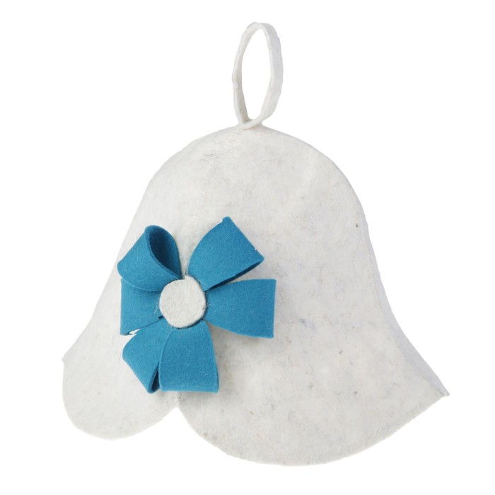 Банная шапка (колпак) ЦВЕТОК БОЛЬШОЙ синий