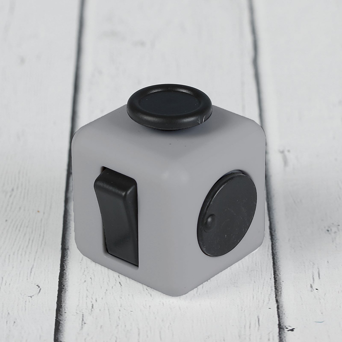 Кубик-антистресс, чёрные кнопки, цвет белый