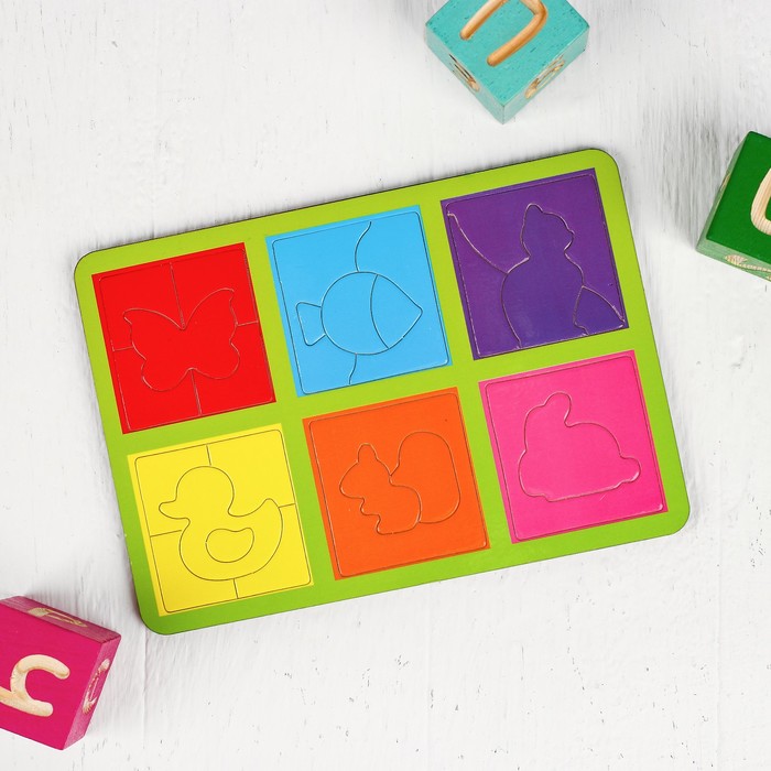 Развивающий пазл "Забавные фигурки", уровень сложности: 2